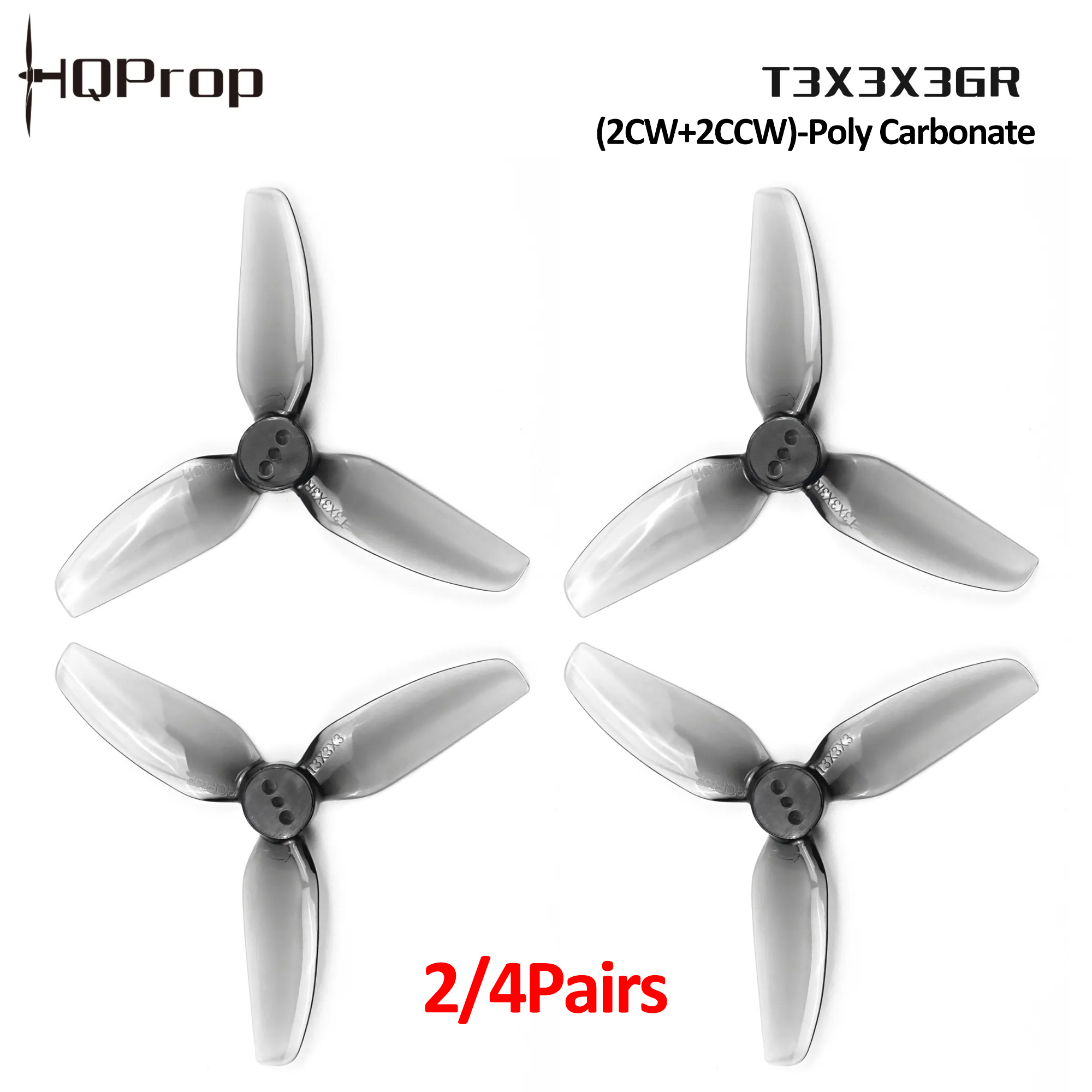 Fpv Drone Propeller - 2/4 paires d'hélices HQProp T3X3X3GR, hélice
